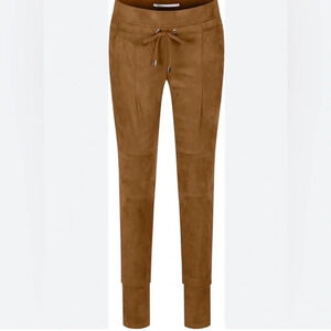 Raffaello Rossi Faux Suede Candice Jogger Pants Drawstrings Camel Brown